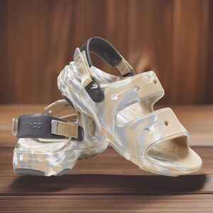 Crocs Classic All Terrain Marbled Sandals Mens 12 Chai Multi Color